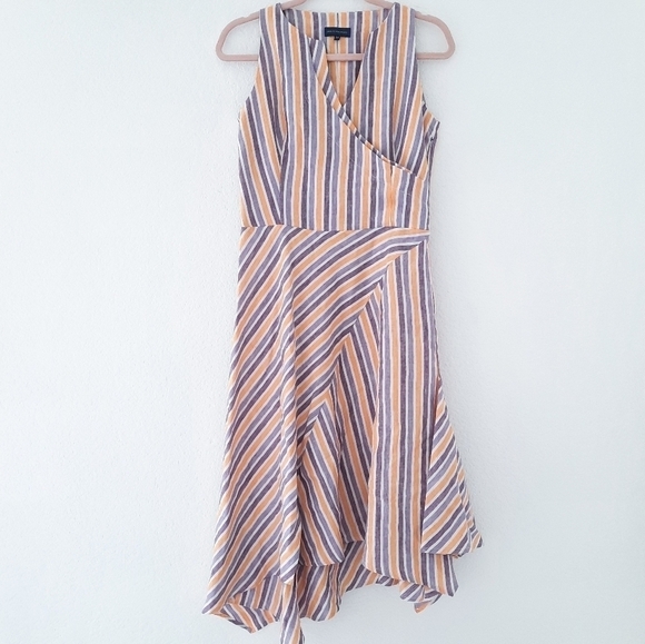 Adolfo Dominguez Striped Linen Dress 40 - Picture 1 of 6